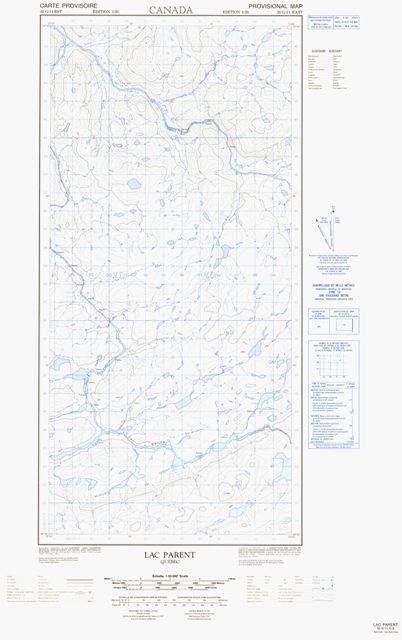 Lac Parent Topographic Paper Map 035G11E at 1:50,000 scale