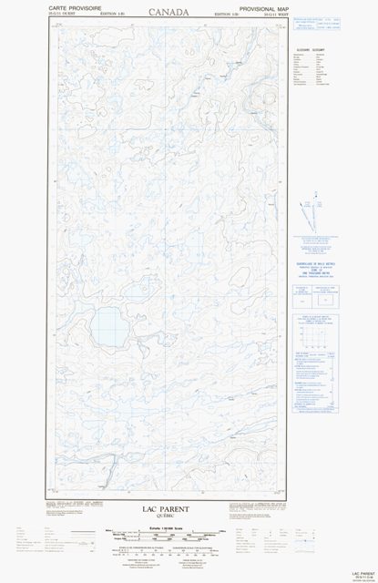 Lac Parent Topographic Paper Map 035G11W at 1:50,000 scale