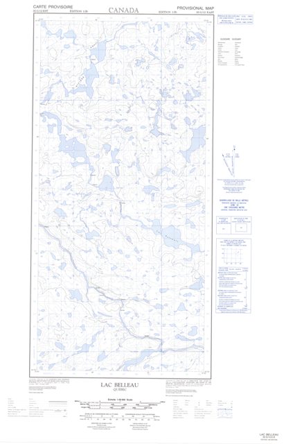 Lac Belleau Topographic Paper Map 035G12E at 1:50,000 scale