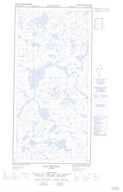 Lac Belleau Topographic Paper Map 035G12W at 1:50,000 scale