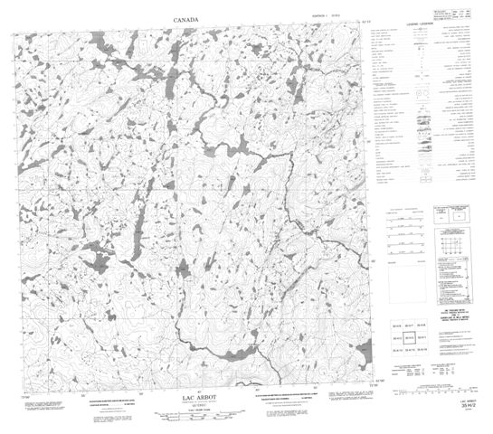 Lac Arbot Topographic Paper Map 035H02 at 1:50,000 scale