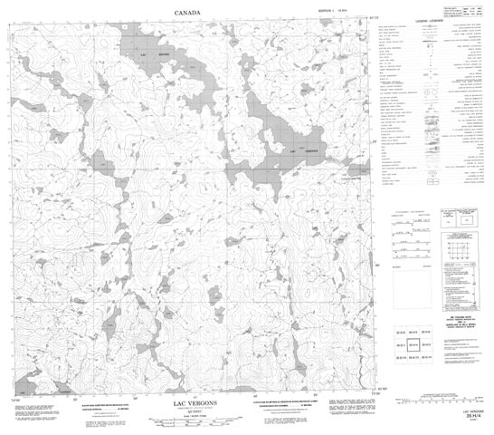 Lac Vergons Topographic Paper Map 035H04 at 1:50,000 scale