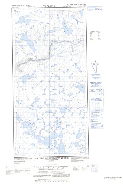 Cratere Du Nouveau-Quebec Topographic Paper Map 035H05W at 1:50,000 scale
