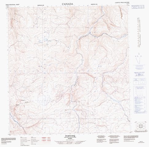 Purtuniq Topographic Paper Map 035H13 at 1:50,000 scale