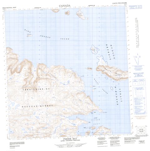 Fisher Bay Topographic Paper Map 035H16 at 1:50,000 scale