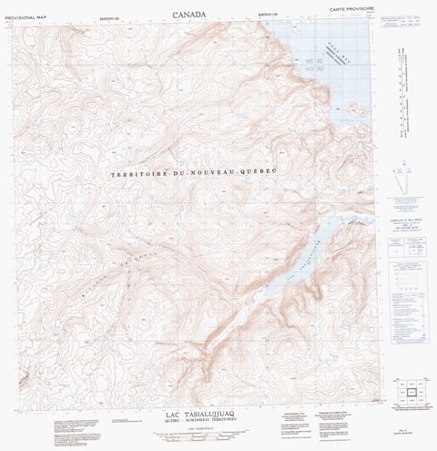 Lac Tasialujjuaq Topographic Paper Map 035I03 at 1:50,000 scale