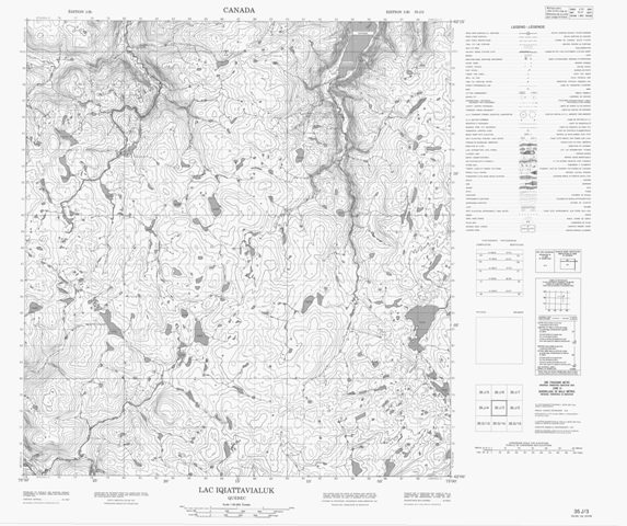 Lac Iqiattavialuk Topographic Paper Map 035J03 at 1:50,000 scale