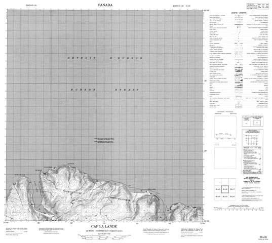 Cap La Lande Topographic Paper Map 035J06 at 1:50,000 scale