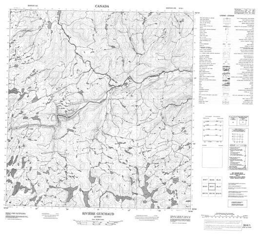 Riviere Guichaud Topographic Paper Map 035K01 at 1:50,000 scale
