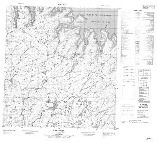 Cap Gobin Topographic Paper Map 035K07 at 1:50,000 scale