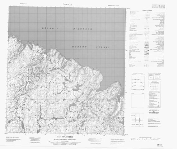 Cap Routhier Topographic Paper Map 035K08 at 1:50,000 scale