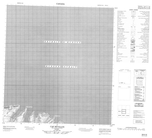 Cap Revillon Topographic Paper Map 035K10 at 1:50,000 scale