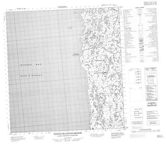 Pointe De Sainte-Helene Topographic Paper Map 035L01 at 1:50,000 scale