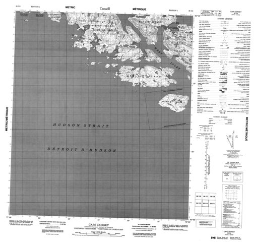 Cape Dorset Topographic Paper Map 036C02 at 1:50,000 scale