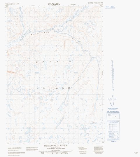 Macdonald River Topographic Paper Map 037D11E at 1:50,000 scale