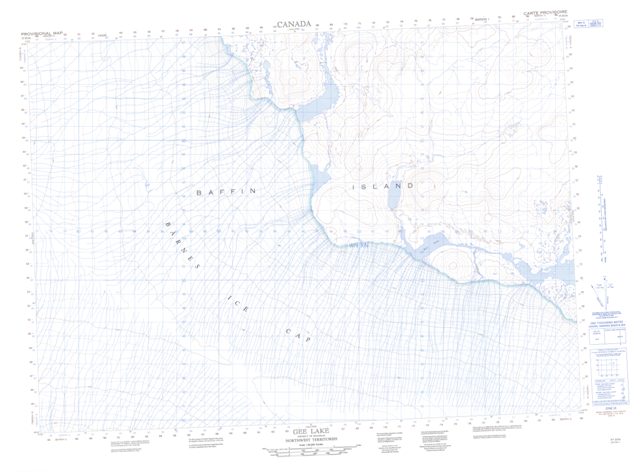 Gee Lake Topographic Paper Map 037D16 at 1:50,000 scale
