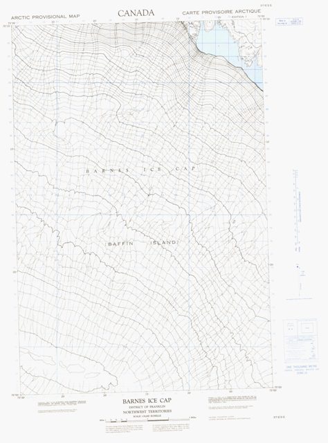 Barnes Ice Cap Topographic Paper Map 037E02E at 1:50,000 scale