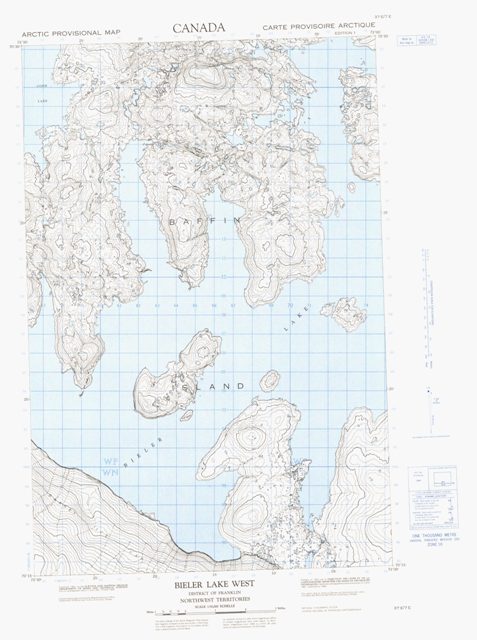 Bieler Lake West Topographic Paper Map 037E07E at 1:50,000 scale