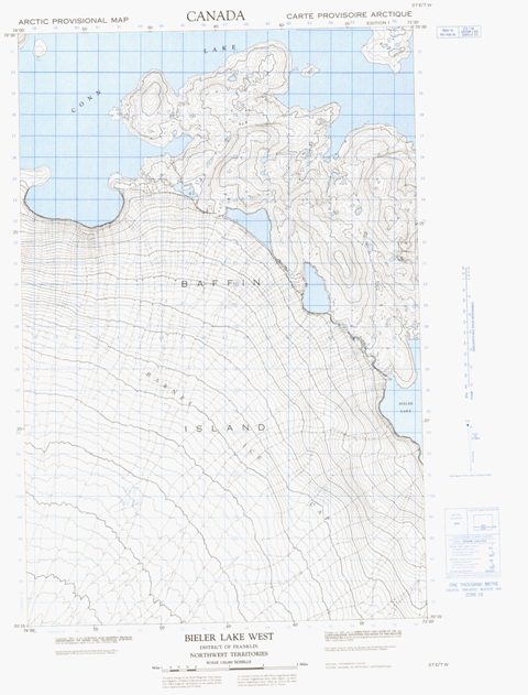 Bieler Lake West Topographic Paper Map 037E07W at 1:50,000 scale