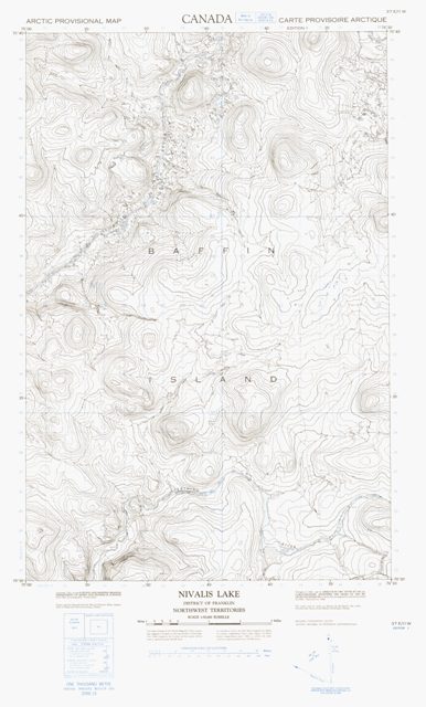 Nivalis Lake Topographic Paper Map 037E11W at 1:50,000 scale