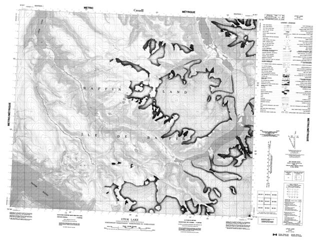 Utuk Lake Topographic Paper Map 038B07 at 1:50,000 scale