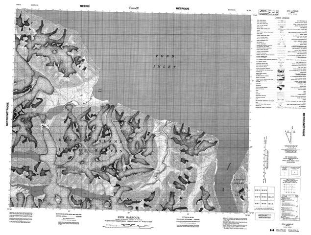 Erik Harbour Topographic Paper Map 038B09 at 1:50,000 scale