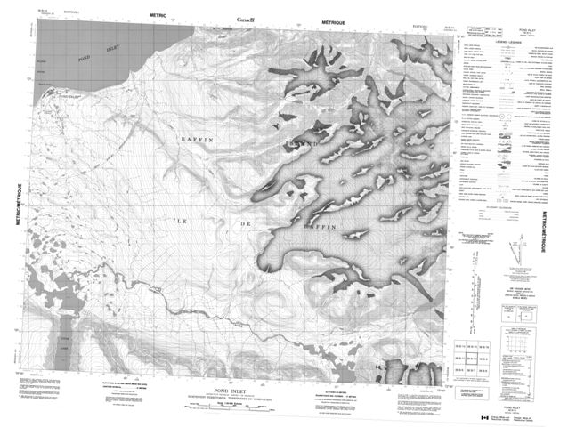 Pond Inlet Topographic Paper Map 038B10 at 1:50,000 scale