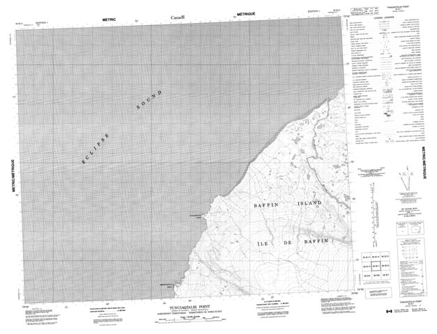 Tunuiaqtalik Point Topographic Paper Map 038B11 at 1:50,000 scale