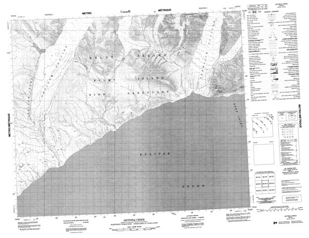 Aktineq Creek Topographic Paper Map 038B14 at 1:50,000 scale
