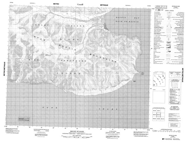 Mount St Hans Topographic Paper Map 038B16 at 1:50,000 scale