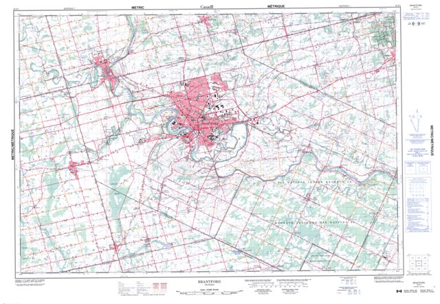 Brantford Topographic Paper Map 040P01 at 1:50,000 scale