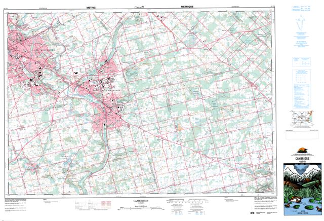 Cambridge Topographic Paper Map 040P08 at 1:50,000 scale