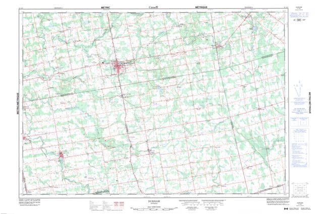 Durham Topographic Paper Map 041A02 at 1:50,000 scale