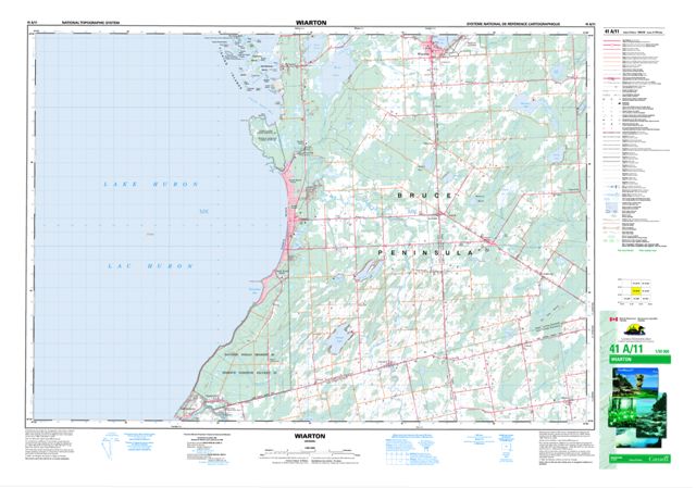 Wiarton Topographic Paper Map 041A11 at 1:50,000 scale