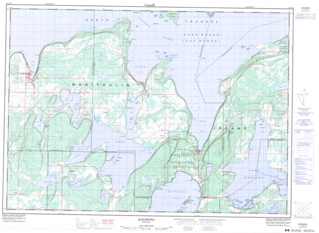 Kagawong Topographic Paper Map 041G16 at 1:50,000 scale
