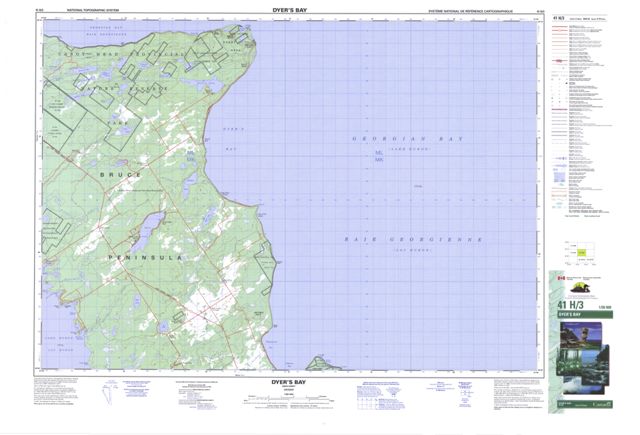 Dyer's Bay Topographic Paper Map 041H03 at 1:50,000 scale
