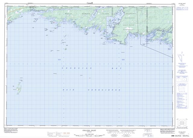 Collins Inlet Topographic Paper Map 041H14 at 1:50,000 scale