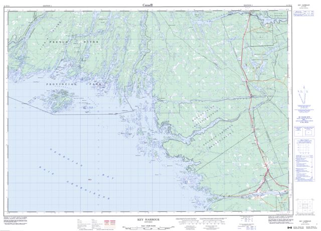 Key Harbour Topographic Paper Map 041H15 at 1:50,000 scale