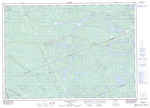 Noganosh Lake Topographic Paper Map 041H16 at 1:50,000 scale