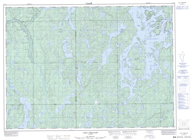 Lake Temagami Topographic Paper Map 041I16 at 1:50,000 scale