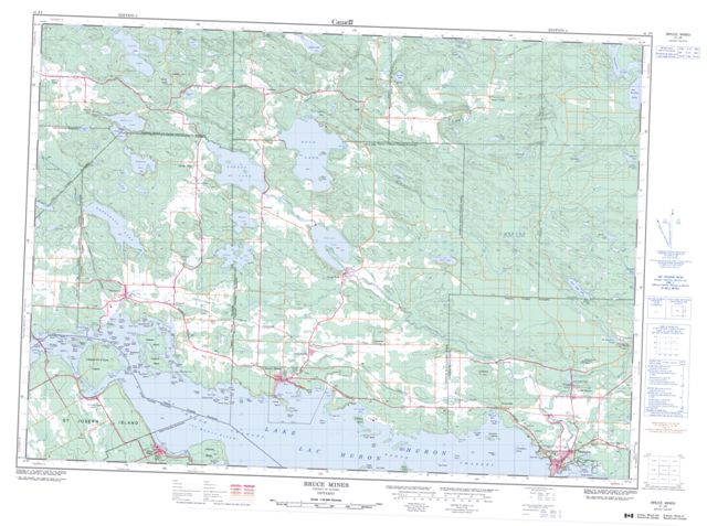 Bruce Mines Topographic Paper Map 041J05 at 1:50,000 scale