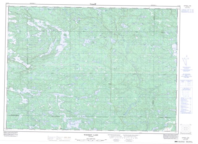 Whiskey Lake Topographic Paper Map 041J08 at 1:50,000 scale