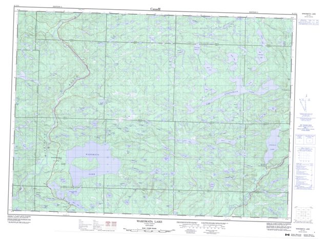 Wakomata Lake Topographic Paper Map 041J11 at 1:50,000 scale