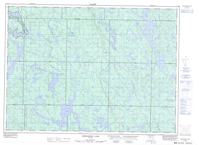 Mozhabong Lake Topographic Paper Map 041J16 at 1:50,000 scale
