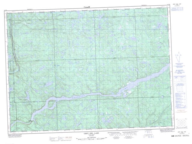 Grey Owl Lake Topographic Paper Map 041N08 at 1:50,000 scale