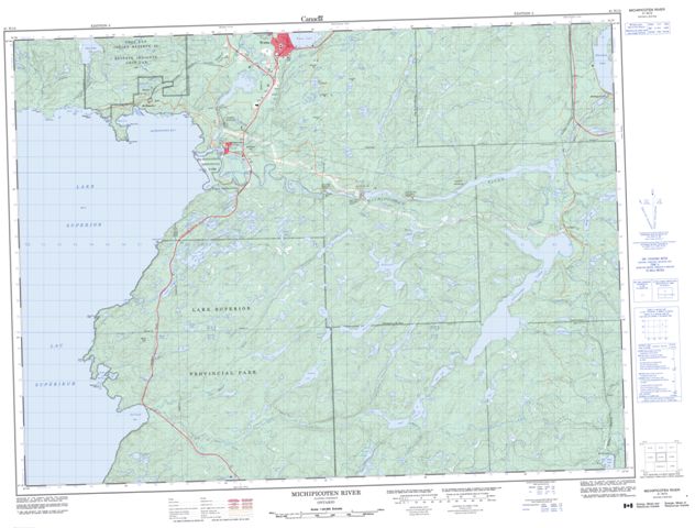 Michipicoten River Topographic Paper Map 041N15 at 1:50,000 scale