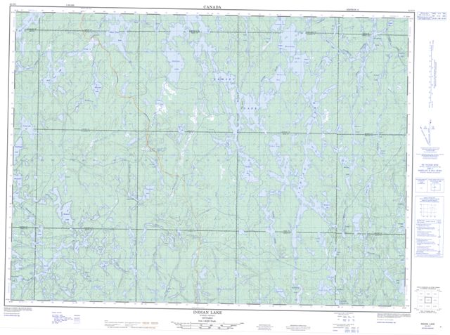 Indian Lake Topographic Paper Map 041O01 at 1:50,000 scale