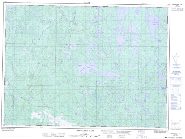 Opeepeesway Lake Topographic Paper Map 041O09 at 1:50,000 scale