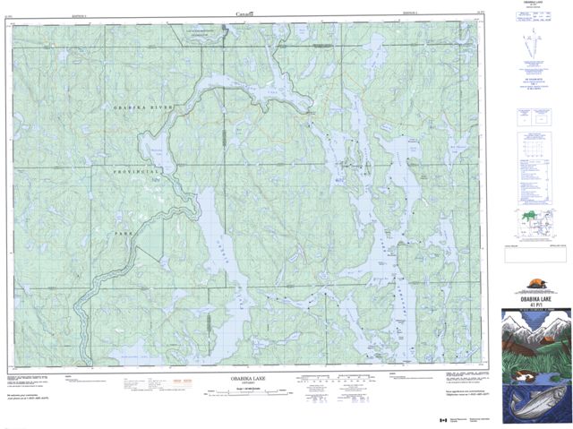 Obabika Lake Topographic Paper Map 041P01 at 1:50,000 scale