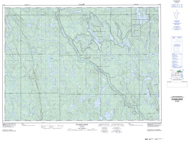Pilgrim Creek Topographic Paper Map 041P02 at 1:50,000 scale